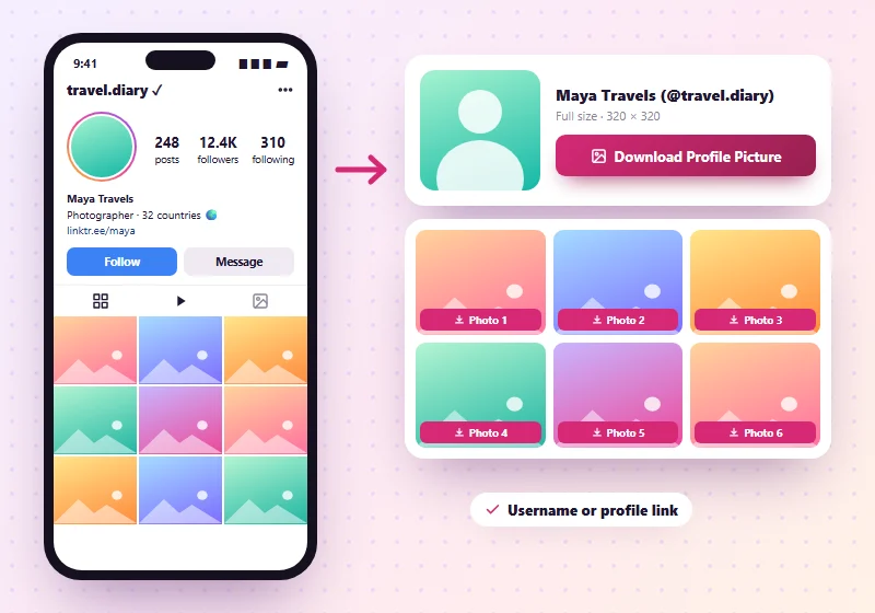 Instagram profile picture shown in full size