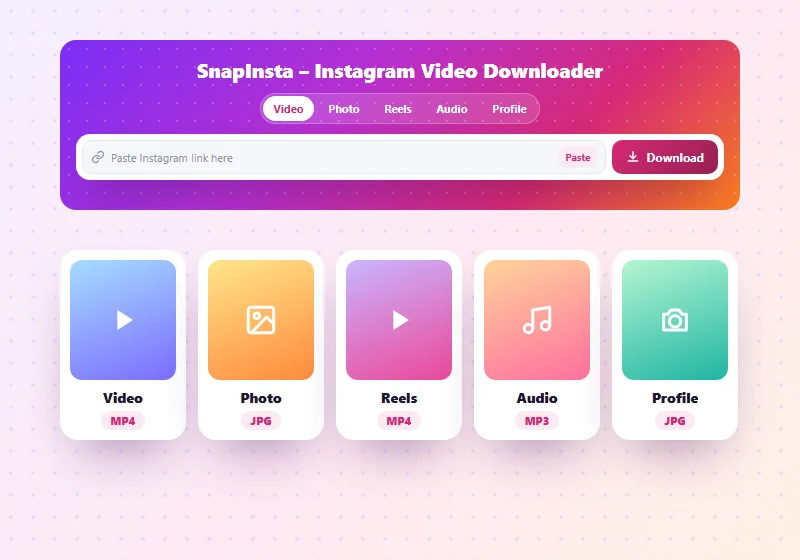 Instagram videos, Reels, photos and profile pictures in one downloader