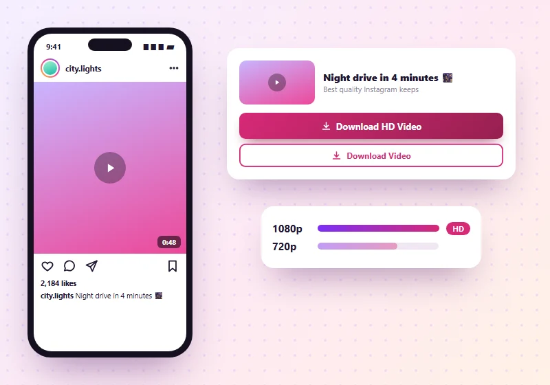 HD quality options for Instagram videos and photos